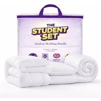MHG Living Student Bedding Set with Mattress Topper, Duvet and Pillow - White