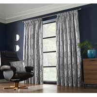 Ome Pencil Pleat Taped Top Curtains - Silver / 167cm / 228cm