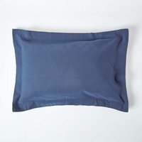 Homescapes Linen Pillowcase, Oxford Style - Navy
