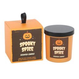 Spooky Spice Cinnamon Candle Cozy Autumn Scent for Halloween Gifts - Orange - thumbnail 2