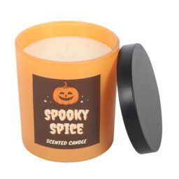 Spooky Spice Cinnamon Candle Cozy Autumn Scent for Halloween Gifts - Orange - thumbnail 4
