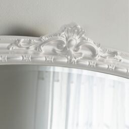 Victorian Arched Bevelled Overmantle Mirror - White - thumbnail 4