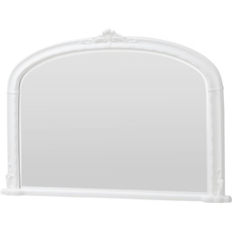 Victorian Arched Bevelled Overmantle Mirror - White - thumbnail 5
