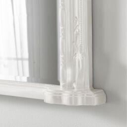 Victorian Arched Bevelled Overmantle Mirror - White - thumbnail 3
