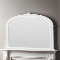 Victorian Arched Bevelled Overmantle Mirror - White - thumbnail 1