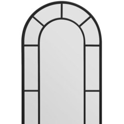 Arcus Window Metal Framed Arched Leaner Wall Mirror - Black / 170cm - thumbnail 3
