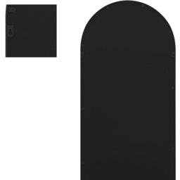 Arcus Window Metal Framed Arched Leaner Wall Mirror - Black / 170cm - thumbnail 5