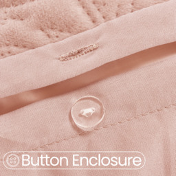 Velvet Embossed Leaf Pattern Duvet Set - Pink / Superking - thumbnail 4