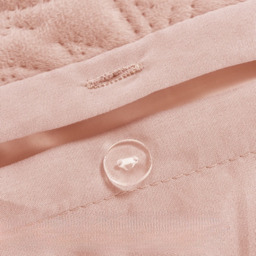 Velvet Embossed Leaf Pattern Duvet Set - Pink / Superking - thumbnail 5