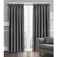 Semi Pattern Dimout Curtain Pair - Charcoal / 46cm / 72cm - image 1