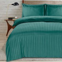 satin stripe single jade duvet - Jade