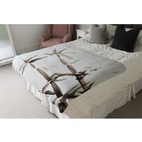 Japanese Painting Of Bamboo Blanket - White - image 1