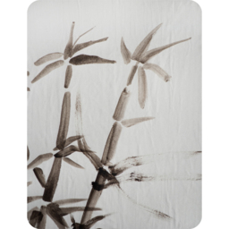 Japanese Painting Of Bamboo Blanket - White - thumbnail 2