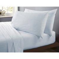 Flannelette Polycotton Soft Touch Fitted Sheet - Blue / Double
