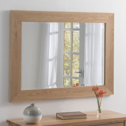Oak Effect Framed Wall Mirror - Oak Effect / 119cm - thumbnail 2