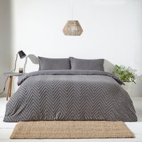 Chevron Tufted Duvet Cover Set - Charcoal - image 1