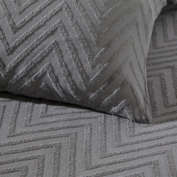 Chevron Tufted Duvet Cover Set - Charcoal - thumbnail 3