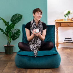 icon Dolce Velvet Bean Bag Lounger - Green - thumbnail 3