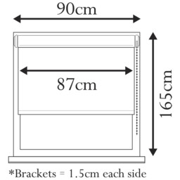 Textured Blackout Roller Blind - Silver / 90cm - thumbnail 4
