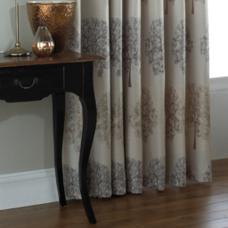 Oakdale Embroidered Room Darkening Eyelet Curtain Pair - Silver / 117cm / 183cm - thumbnail 3