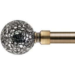 16-19mm Mirrored Extendable Eyelet Metal Curtain Pole Set - Antique Brass / 120cm - thumbnail 2