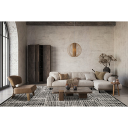 Mayfair Living Room Area Rug Metallic Sheen Contemporary Modern Mesh Design - Black / 170cm - thumbnail 5