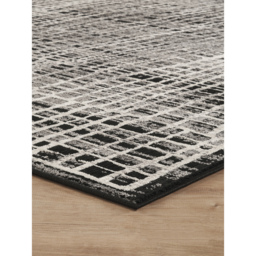 Mayfair Living Room Area Rug Metallic Sheen Contemporary Modern Mesh Design - Black / 170cm - thumbnail 3