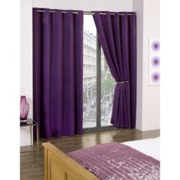 Woven Thermal Blackout Eyelet Curtains - Amethyst / 183cm / 116cm - thumbnail 2