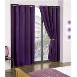 Woven Thermal Blackout Eyelet Curtains - Amethyst / 183cm / 116cm - thumbnail 3