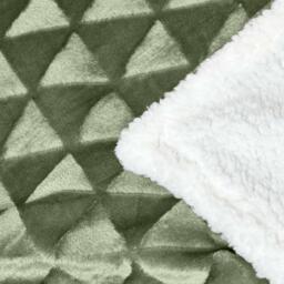 Homescapes Geometric Triangle Velvet Throw - Sage / 200cm - thumbnail 4
