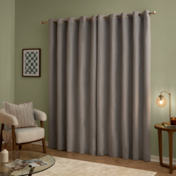 Set of 2 The Ultimate Velvet Blackout Eyelet Curtains - Silver / 117cm / 137cm - thumbnail 2