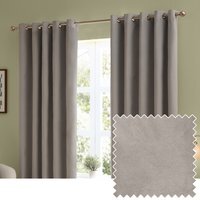 Set of 2 The Ultimate Velvet Blackout Eyelet Curtains - Silver / 117cm / 137cm - thumbnail 1