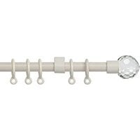 Exenteable Metal Curtain Pole 13-16mm - Cream / 150 - 280 cm