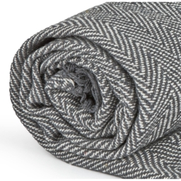 Herringbone Blanket Throw - Silver / 127cm / 152cm - thumbnail 4