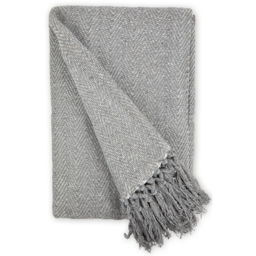 Herringbone Blanket Throw - Silver / 127cm / 152cm - thumbnail 5