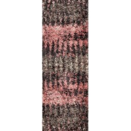 Super Soft Pink Grey Scandi Abstract Shaggy Area Rug - Blush / 230 x 60cm - thumbnail 3