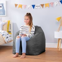 Teen Bean Bag Chair, Large Outdoor Beanbag for Kids, Filling Included - Grey