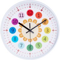 12-Inch Colourful Quartz Wall Clock - White - image 1