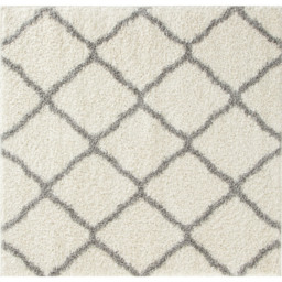 Myshaggy Moroccan Design Rug - White and Silver / 120cm Square - thumbnail 2