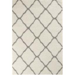 Myshaggy Moroccan Design Rug - White and Silver / 120cm Square - thumbnail 5