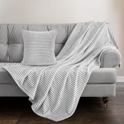 Thermal Modern Printed Cord Throw Blanket - Charcoal / 127x152 - thumbnail 2
