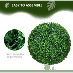 HOMCOM Set of 2 Artificial Topiary Balls Hanging - Green - thumbnail 2