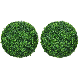 HOMCOM Set of 2 Artificial Topiary Balls Hanging - Green - thumbnail 5