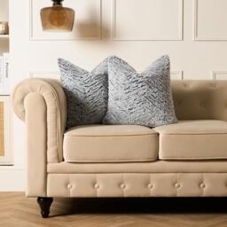 Pack Of Faux Fur Two Tone Filled Cushions - Charcoal / 4 - thumbnail 2