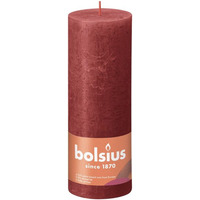 Delicate Red Bolsius Rustic Shine Pillar Candle (190 x 68mm) - Red