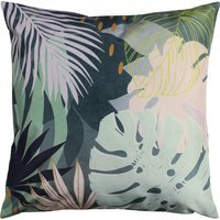 Abstract Palm Leaves Outdoor Cushion Cover - Teal