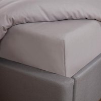Highams Polycotton 30cm Deep Fitted Sheet - Silver / King