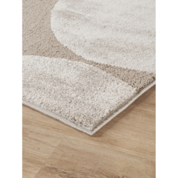 Hamilton Modern Sheen Area Rug - Abstract Motif Geometric Lines Design Rug - Mocha / 290cm - thumbnail 3