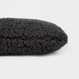 Teddy Fleece Door Draught Excluder Draft Insulator - Charcoal - thumbnail 4