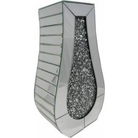Silver Mirrored Flower Vase Curved - Silver